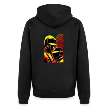 dans le style d’une gravure sur bois 2 - Veste à capuche bio Premium Unisexe - noir - Dos - Nico (187cm)