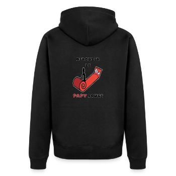 «Tapis papy» cadeau papy humour - Veste à capuche bio Premium Unisexe - noir - Dos - Nico (187cm)