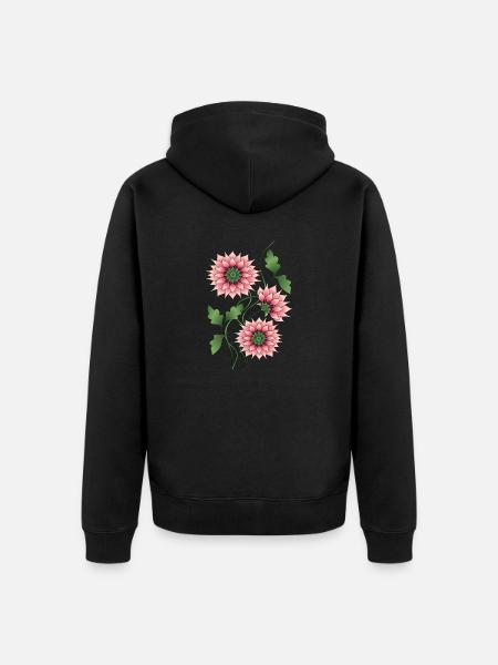 Blumen - Unisex Premium Bio Zip Hoodie - Schwarz