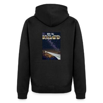 Envolez-vous vers l’Islande - Veste à capuche bio Premium Unisexe - noir - Dos - Nico (187cm)