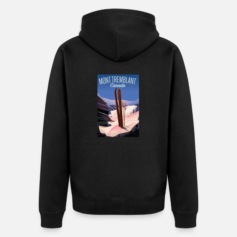 Mont Tremblant Canada Ski - Veste à capuche bio Premium Unisexe - noir