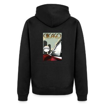 Affiche Chicago Car Travel - Veste à capuche bio Premium Unisexe - noir - Dos - Nico (187cm)
