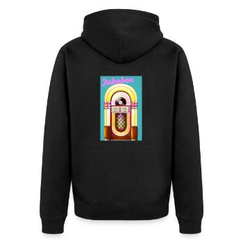 1950s Jukebox - Unisex Premium Organic Zip Hoodie - black - Back - Nico (187cm)