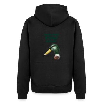 31er und stolz drauf - Unisex Premium Bio Zip Hoodie - Schwarz - Hinten - Nico (187cm)