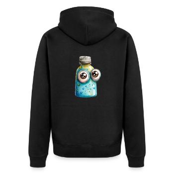 Flasche Wasser Wasserfarben - Unisex Premium Bio Zip Hoodie - Schwarz - Hinten - Nico (187cm)
