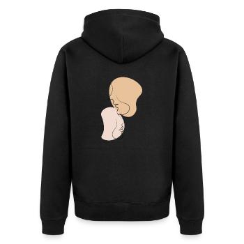 One Line Art Couple Line Art Couple Minimalist art - Veste à capuche bio Premium Unisexe - noir - Dos - Nico (187cm)