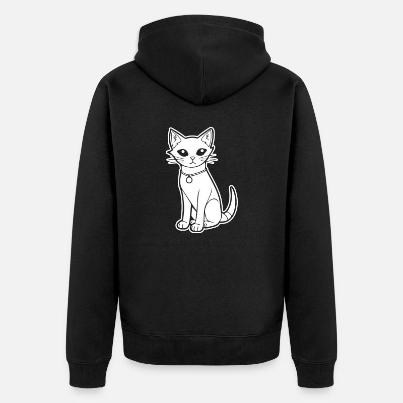 Chat chaton chaton dame - Veste à capuche bio Premium Unisexe - noir