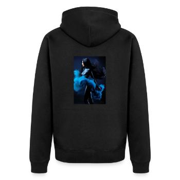 Blue Beauty 2 - Unisex Premium Organic Zip Hoodie - black - Back - Nico (187cm)