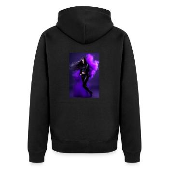 Purple Beauty 1 - Unisex Premium Organic Zip Hoodie - black - Back - Nico (187cm)