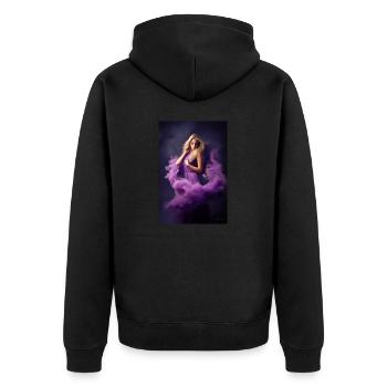 Purple Beauty 4 - Unisex Premium Organic Zip Hoodie - black - Back - Nico (187cm)