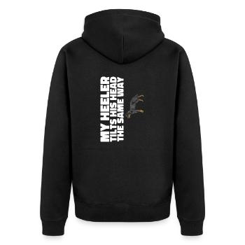 Australian Cattle Dog Red Blue Heeler - Unisex Premium Organic Zip Hoodie - black - Back - Nico (187cm)