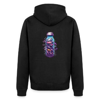 Dessin de bouteille de poisson - Veste à capuche bio Premium Unisexe - noir - Dos - Nico (187cm)