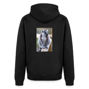 Lémurien à queue annelée (en allemand Katta) Lémurien catta - Veste à capuche bio Premium Unisexe - noir - Dos - Nico (187cm)