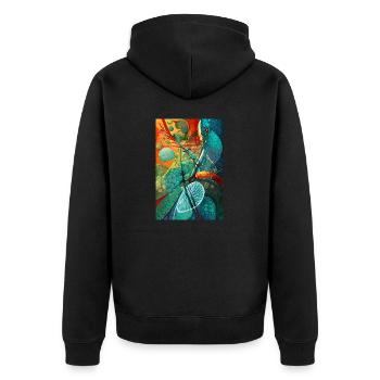 BioTech Fusion: Future Bound - Unisex Premium Organic Zip Hoodie - black - Back - Nico (187cm)