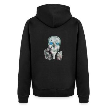 halloween grusel - Unisex Premium Bio Zip Hoodie - Schwarz - Hinten - Nico (187cm)