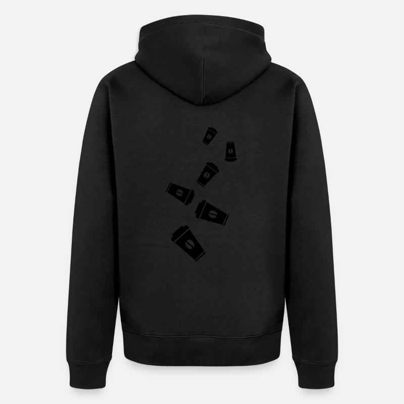 Symbole du café - Veste à capuche bio Premium Unisexe - noir