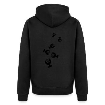 Whisky Icon - Unisex Premium Organic Zip Hoodie - black - Back - Nico (187cm)