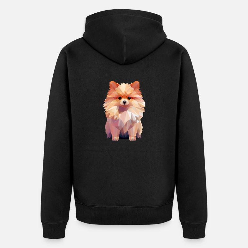 Dessin géométrique Spitz miniature - Veste à capuche bio Premium Unisexe - noir