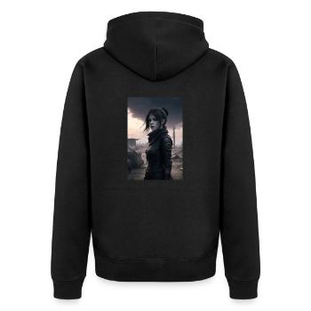 Goth Anime Girl - Unisex Premium Organic Zip Hoodie - black - Back - Nico (187cm)