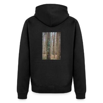 Corne comme corne d’abondance avec des feuilles de lierre dans la forêt. - Veste à capuche bio Premium Unisexe - noir - Dos - Nico (187cm)