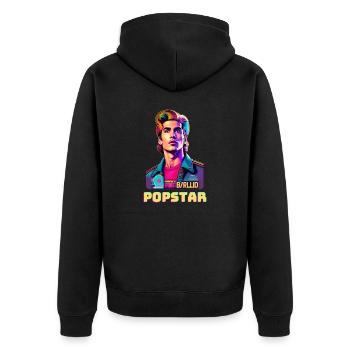 Popstar rétro - Veste à capuche bio Premium Unisexe - noir - Dos - Nico (187cm)