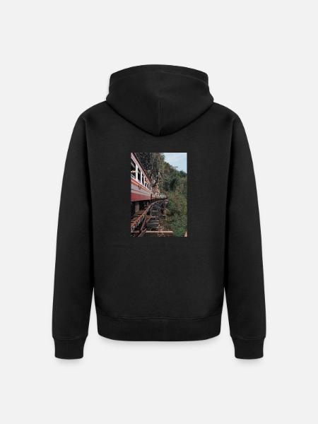 train, train - Unisex Premium Organic Zip Hoodie - black