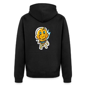 lächle Zombie - Unisex Premium Bio Zip Hoodie - Schwarz - Hinten - Nico (187cm)