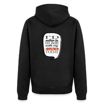 gift aww love cartoon cat cat long sleeve shirts - Unisex Premium Bio Zip Hoodie - Schwarz - Hinten - Nico (187cm)