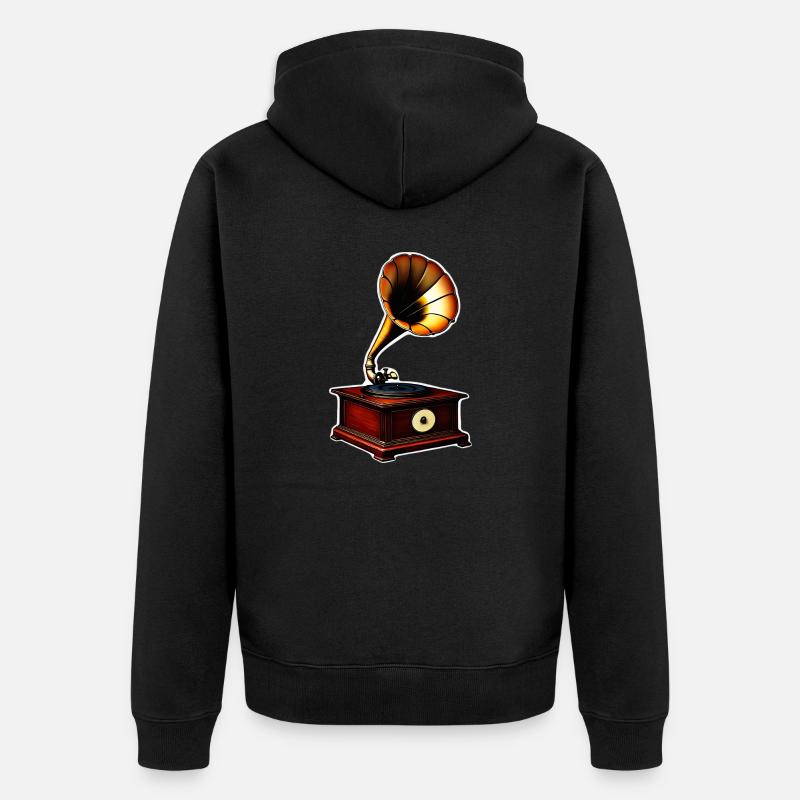 Son phénoménal de gramophone ancien - Veste à capuche bio Premium Unisexe - noir