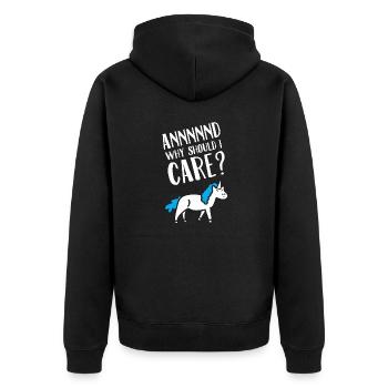 Annnnnd Pourquoi devrais-je m’intéresser à la licorne - Veste à capuche bio Premium Unisexe - noir - Dos - Nico (187cm)
