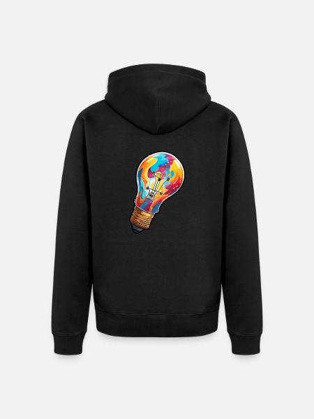 Bulb / Bulb / Brightness / Light - Unisex Premium Organic Zip Hoodie - black