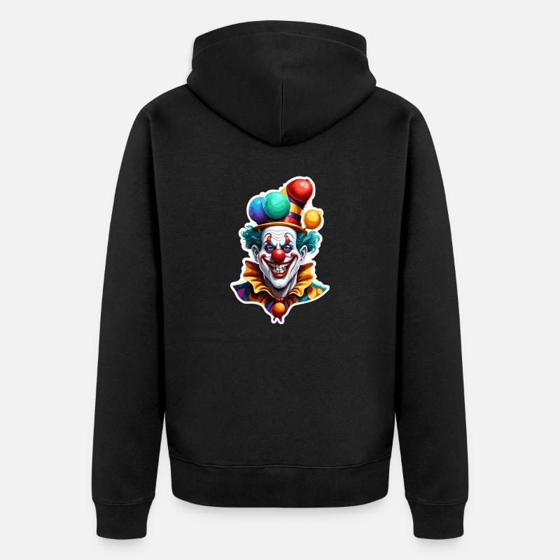 Clown / Cirque / Carnaval / Carnaval / Ludique - Veste à capuche bio Premium Unisexe - noir