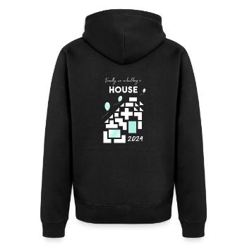 Construire une maison maison - Veste à capuche bio Premium Unisexe - noir - Dos - Nico (187cm)