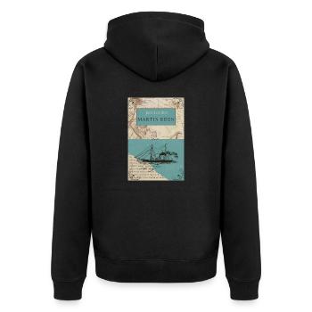 Martin Eden - Jack Lonndon - Unisex Premium Organic Zip Hoodie - black - Back - Nico (187cm)