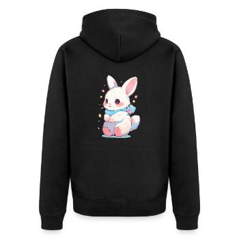 Lapin Pâques Sweet - Veste à capuche bio Premium Unisexe - noir - Dos - Nico (187cm)