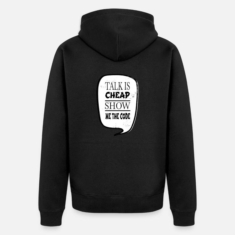 present coding software development - Unisex Premium Bio Zip Hoodie - Schwarz