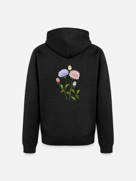 Blumen - Unisex Premium Bio Zip Hoodie - Schwarz