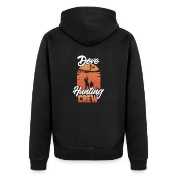 Taubenjäger Taubenjagd Tauben - Unisex Premium Bio Zip Hoodie - Schwarz - Hinten - Nico (187cm)