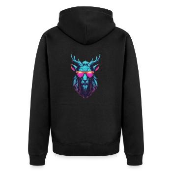 Wendigo / Evil Spirit / Possessive / Horror - Unisex Premium Organic Zip Hoodie - black - Back - Nico (187cm)