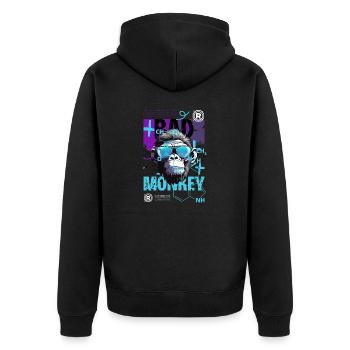 T-shirt singe spirituel - Veste à capuche bio Premium Unisexe - noir - Dos - Nico (187cm)