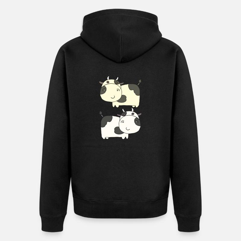 Vache double - Veste à capuche bio Premium Unisexe - noir