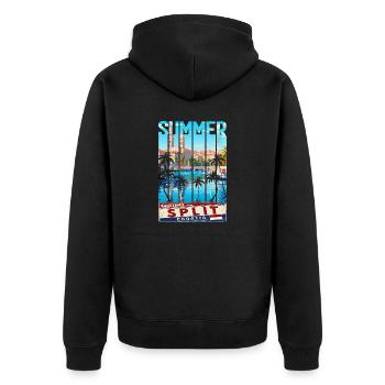 Croatia Croatia Hrvatska Ultra summer Split music - Unisex Premium Organic Zip Hoodie - black - Back - Nico (187cm)