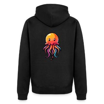 Bande dessinée méduse - Veste à capuche bio Premium Unisexe - noir - Dos - Nico (187cm)