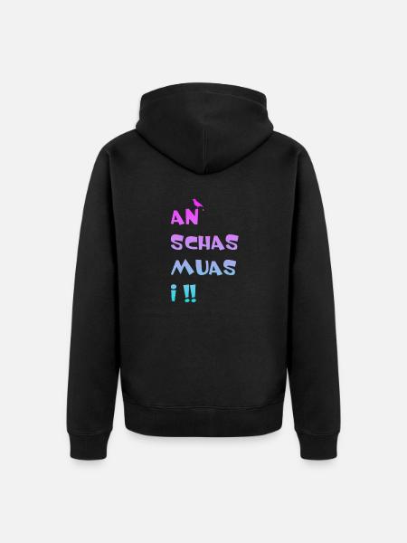 v - Unisex Premium Bio Zip Hoodie - Schwarz