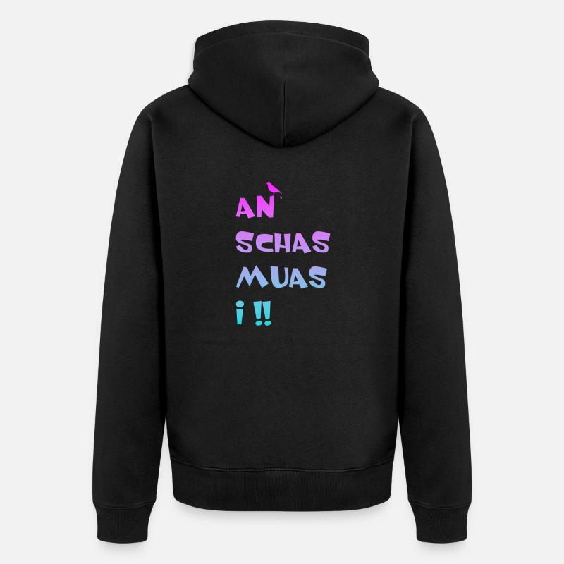 v - Unisex Premium Bio Zip Hoodie - Schwarz