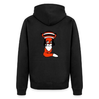 Fox Raggae Jamaica Hat Rasta Curls Chill Hat - Unisex Premium Organic Zip Hoodie - black - Back - Nico (187cm)