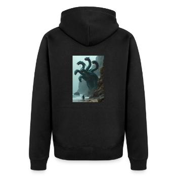 Scylla greek mythology Multi-headed sea monster - Unisex Premium Organic Zip Hoodie - black - Back - Nico (187cm)