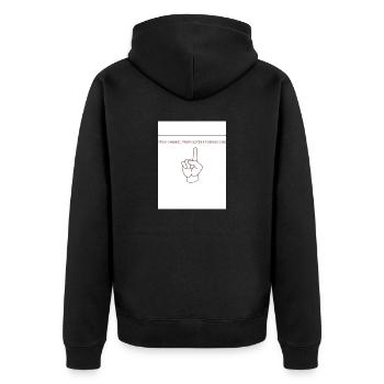 Fünf - Unisex Premium Bio Zip Hoodie - Schwarz - Hinten - Nico (187cm)