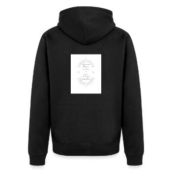 Blume und Kerze - Unisex Premium Bio Zip Hoodie - Schwarz - Hinten - Nico (187cm)