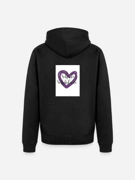 Schade Schokolade - Unisex Premium Bio Zip Hoodie - Schwarz